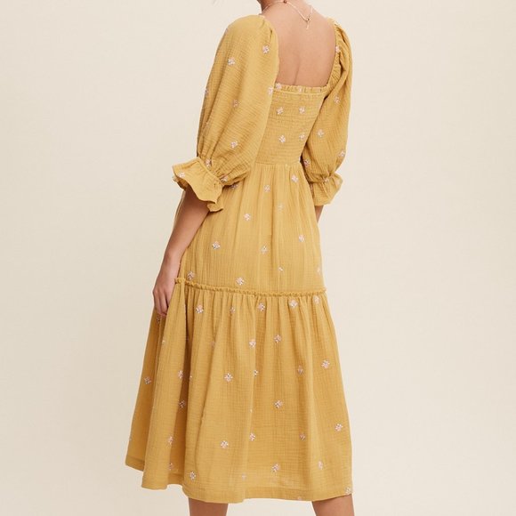 Sydney Dress || Mustard - Picture 2 of 3
